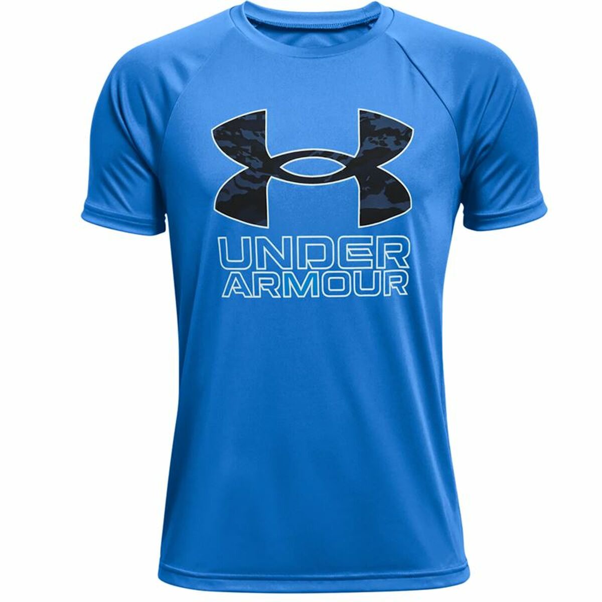 Children’s Short Sleeve T-Shirt Under Armour Tech Hybrid Blue S