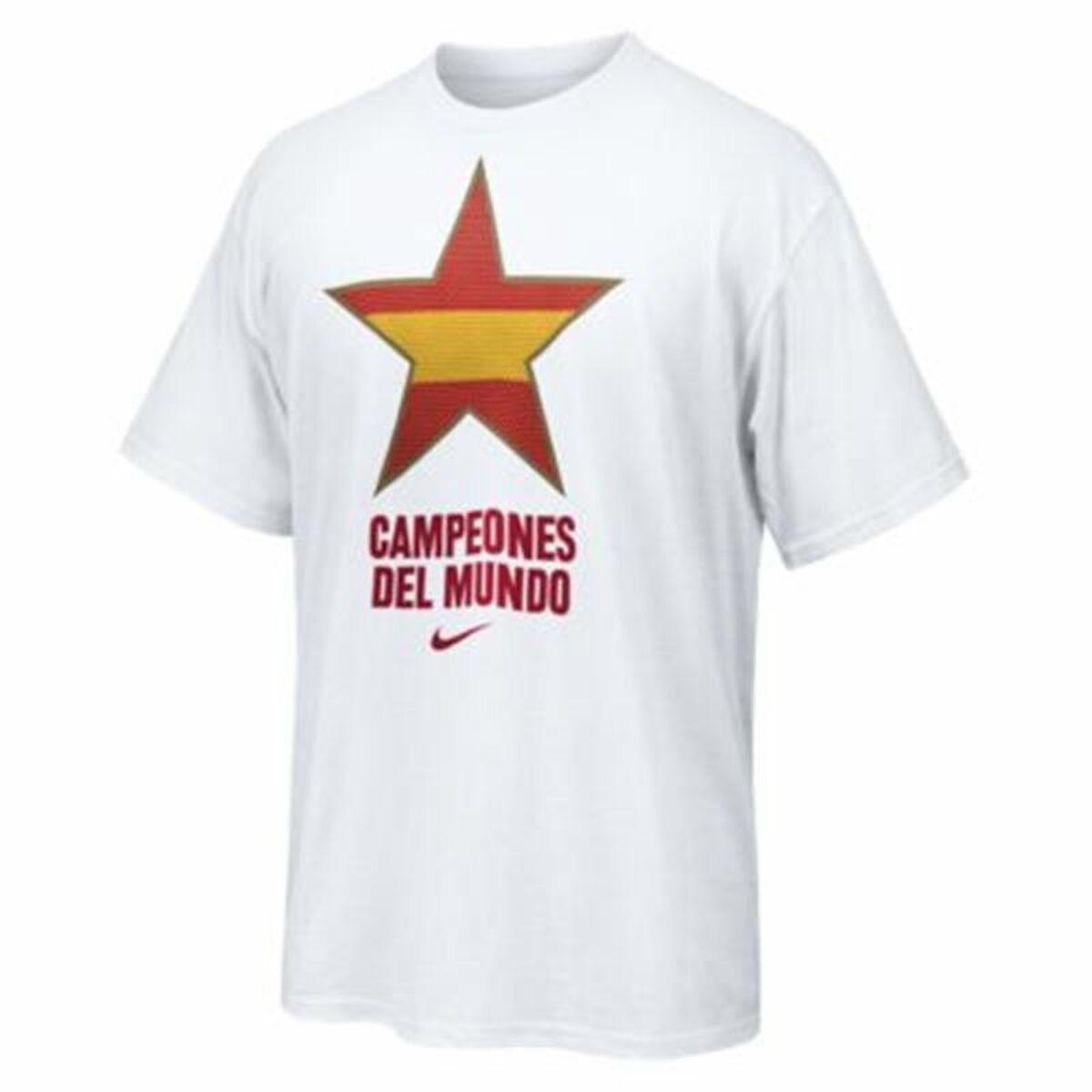 Men’s Short Sleeve T-Shirt Nike Estrella España Campeones del Mundo 2010 White L