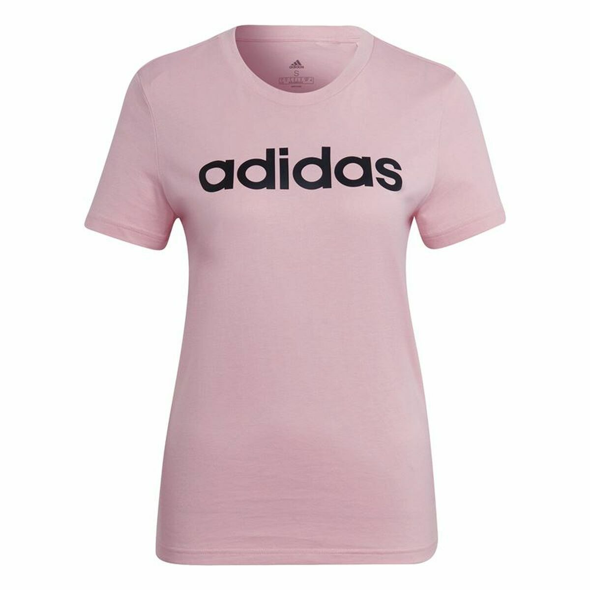 Women’s Short Sleeve T-Shirt Adidas Loungewear Essentials Slim Logo Pink XS
