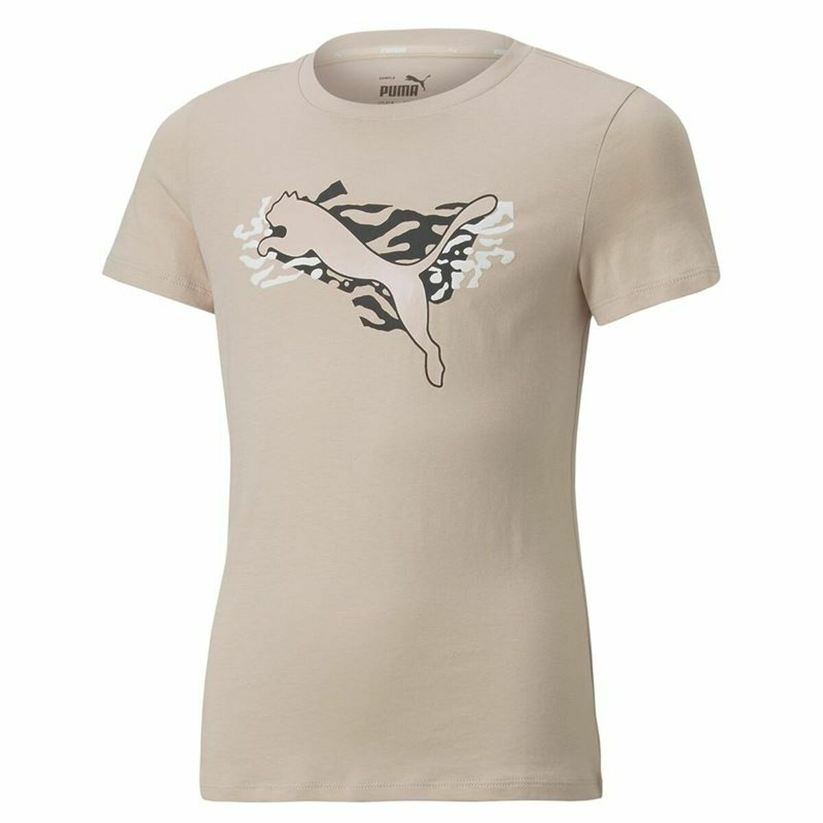 Child's Short Sleeve T-Shirt Puma Beige 13-14 Years