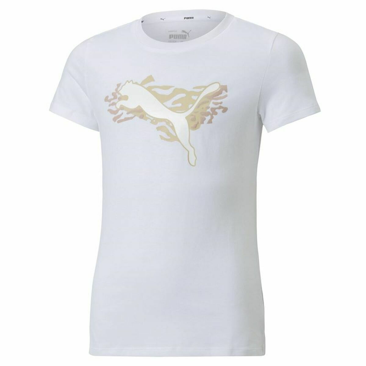 Child's Short Sleeve T-Shirt Puma Alpha White 15-16 Years