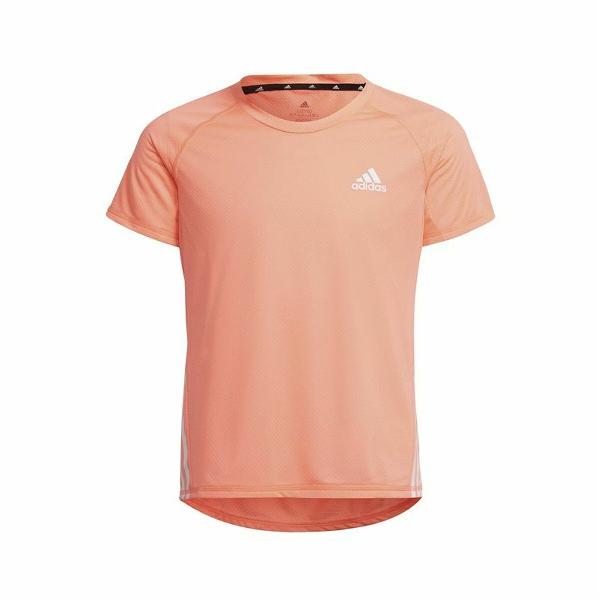 Child's Short Sleeve T-Shirt Adidas Aeroready Three Stripes Salmon 14-15 Years