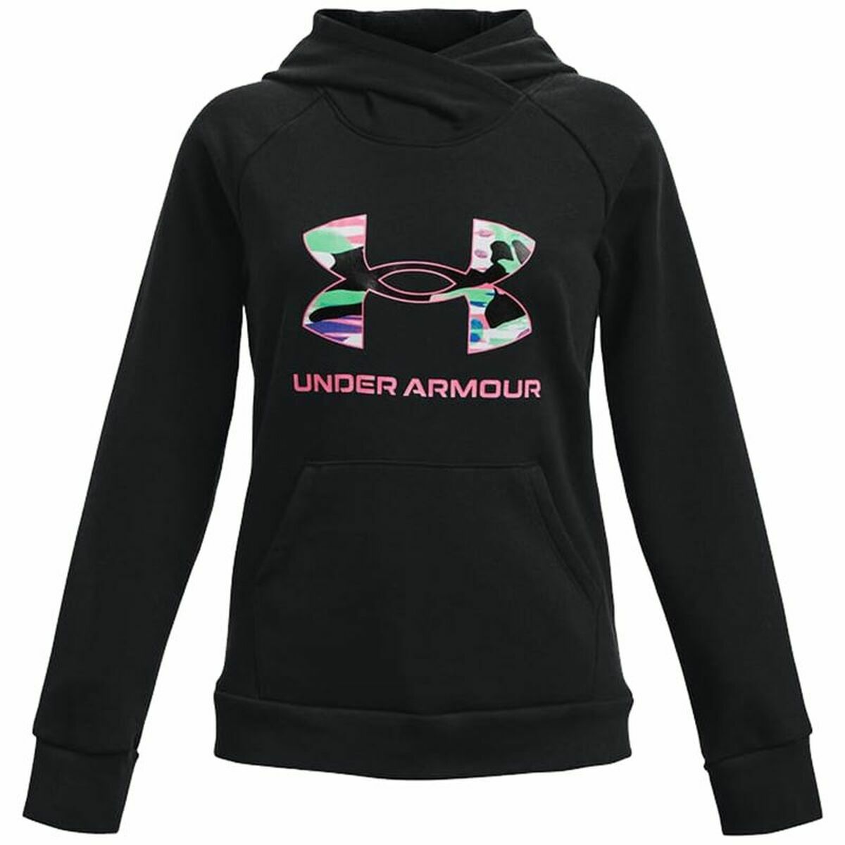 Hooded Sweatshirt for Girls Under Armour Rival Big Logo Black 8 Years