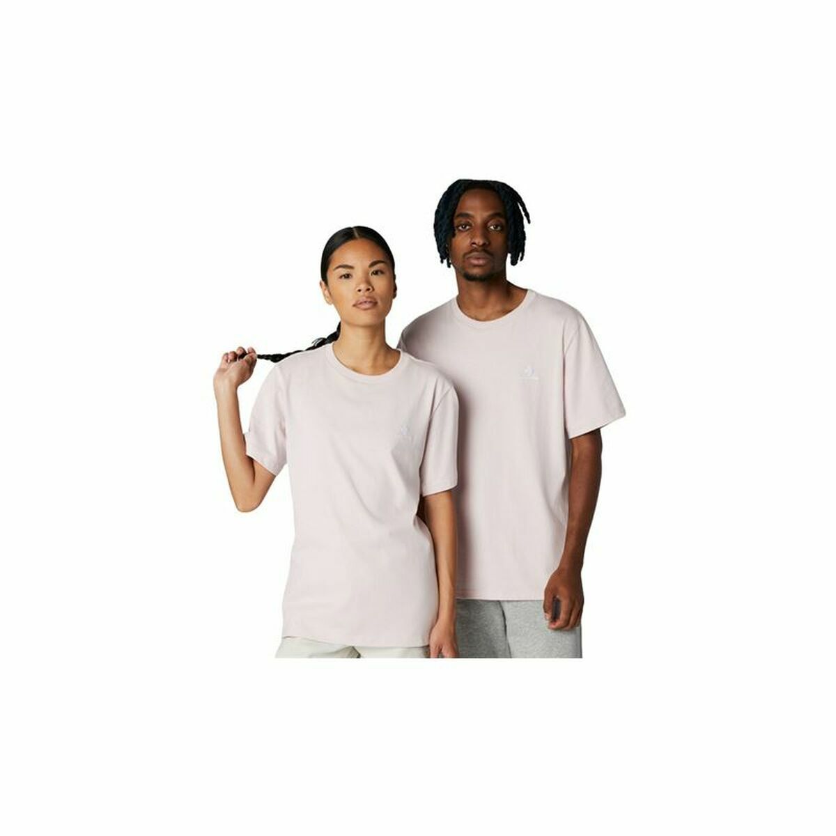 Unisex Short Sleeve T-Shirt Converse Classic Fit Left Chest Star Chevron Light Pink M