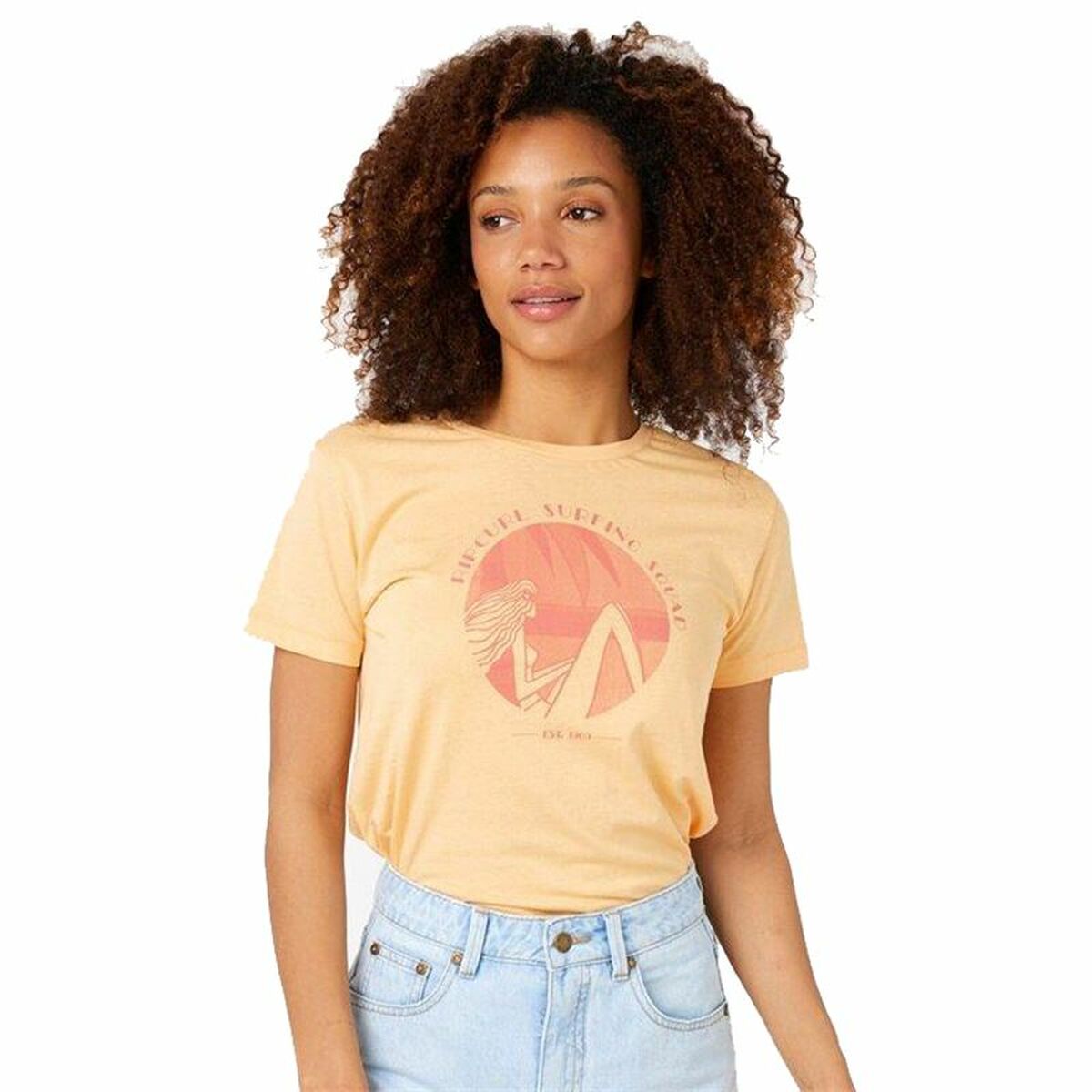 Short Sleeve T-Shirt Rip Curl Re-Entry Crew  Beige M