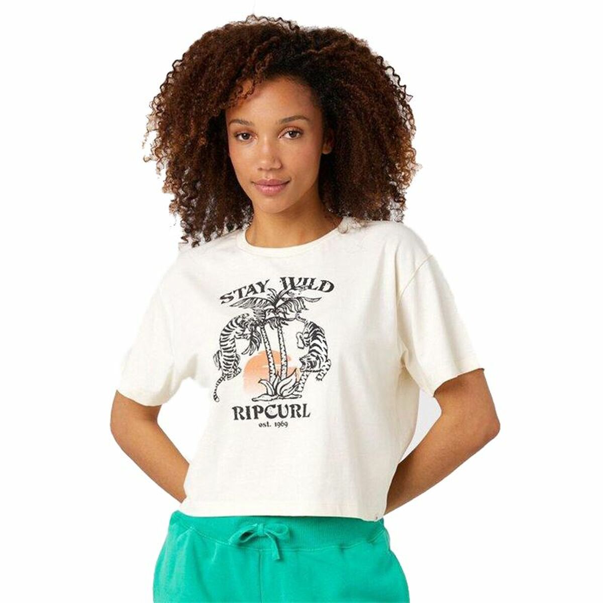 Short Sleeve T-Shirt Rip Curl Stay Wild  White L