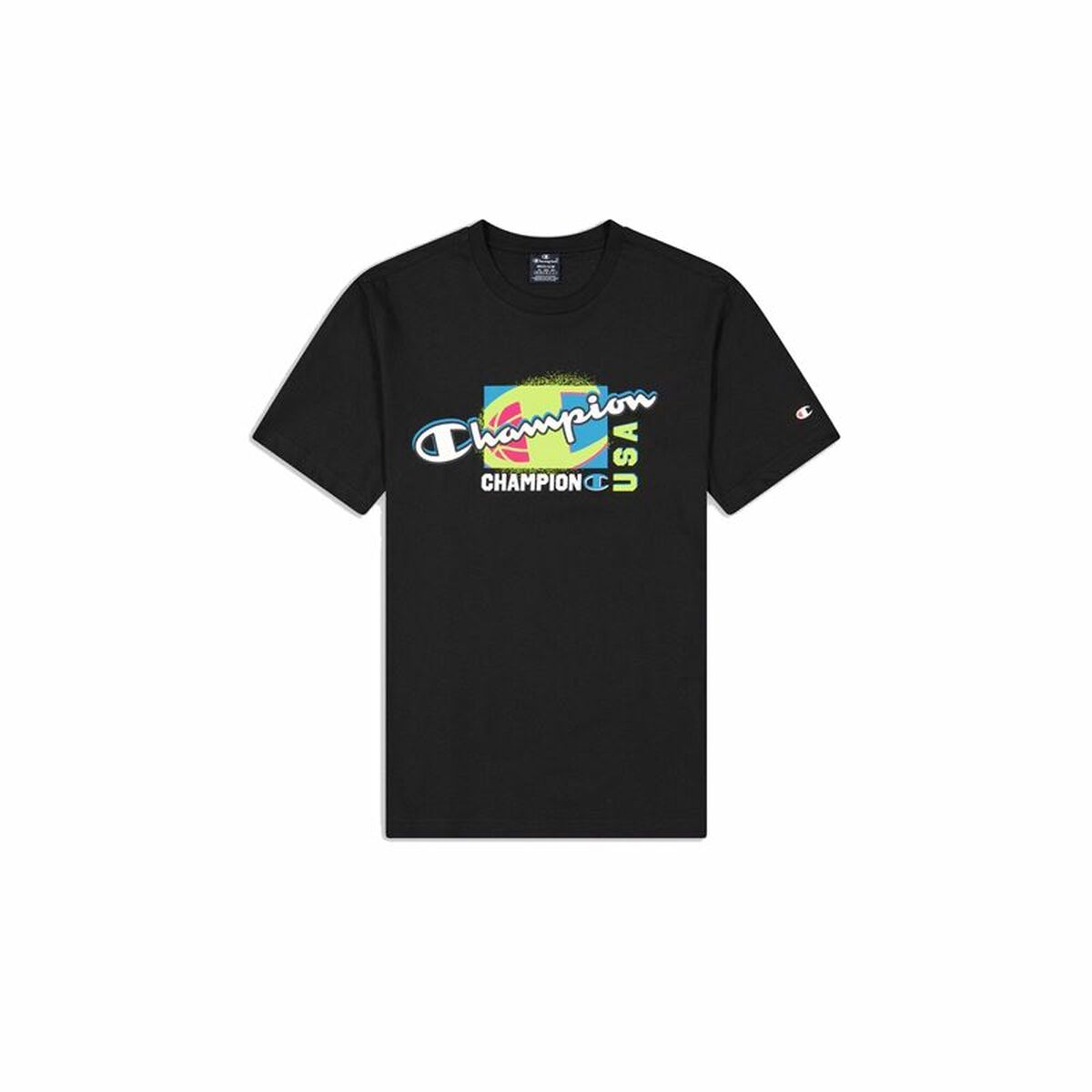 Men’s Short Sleeve T-Shirt Champion Crewneck Black XL