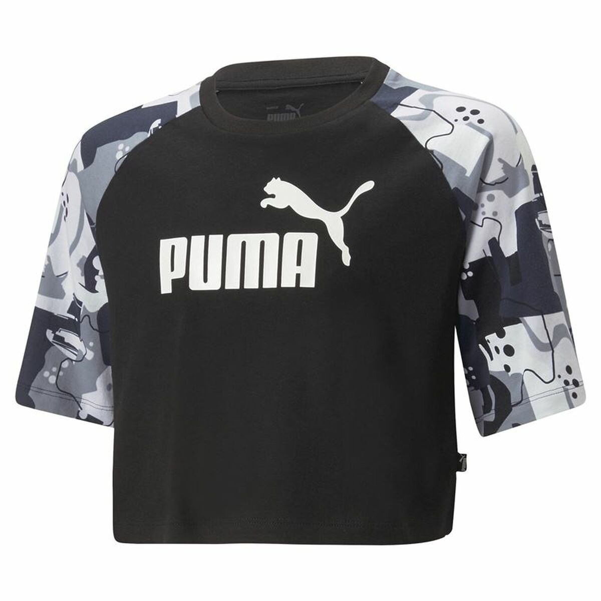 Child's Short Sleeve T-Shirt Puma Ess+ Street Art Black 5-6 Years