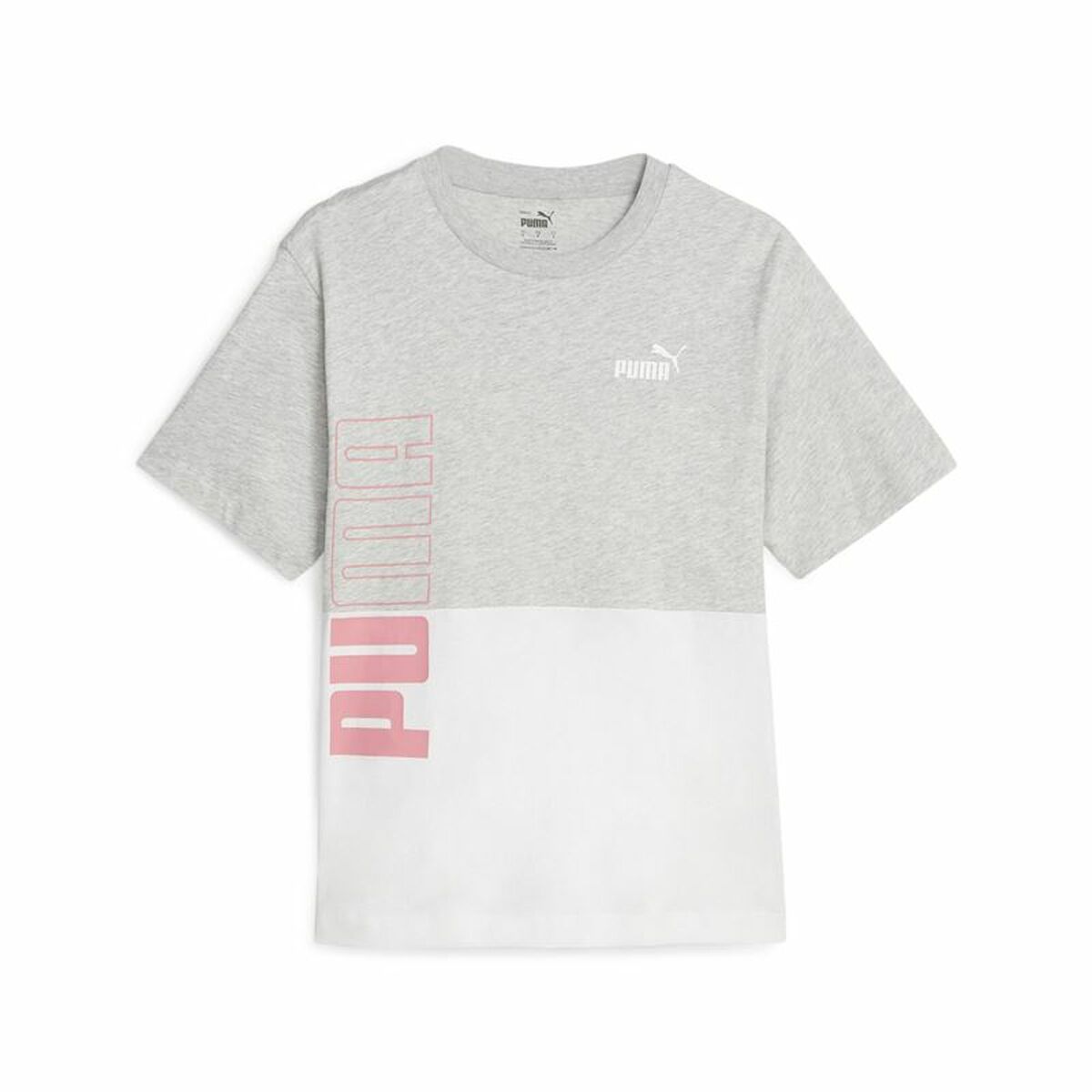 Women’s Short Sleeve T-Shirt Puma Power Colorblock White Grey XS