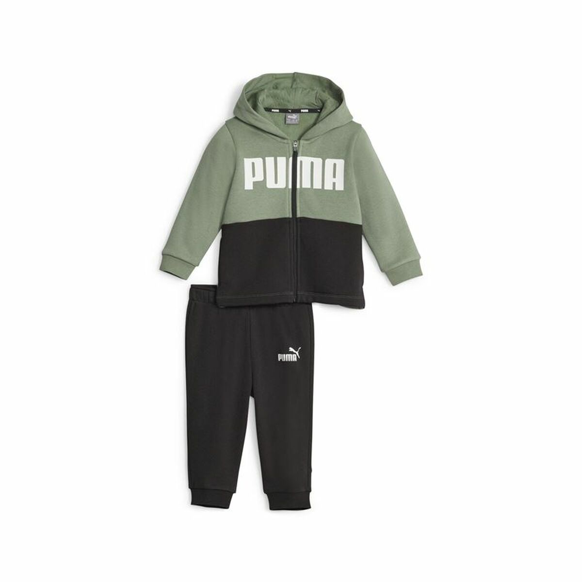 Baby's Tracksuit Puma Minicats Colorblockk Black Green 6-9 Months