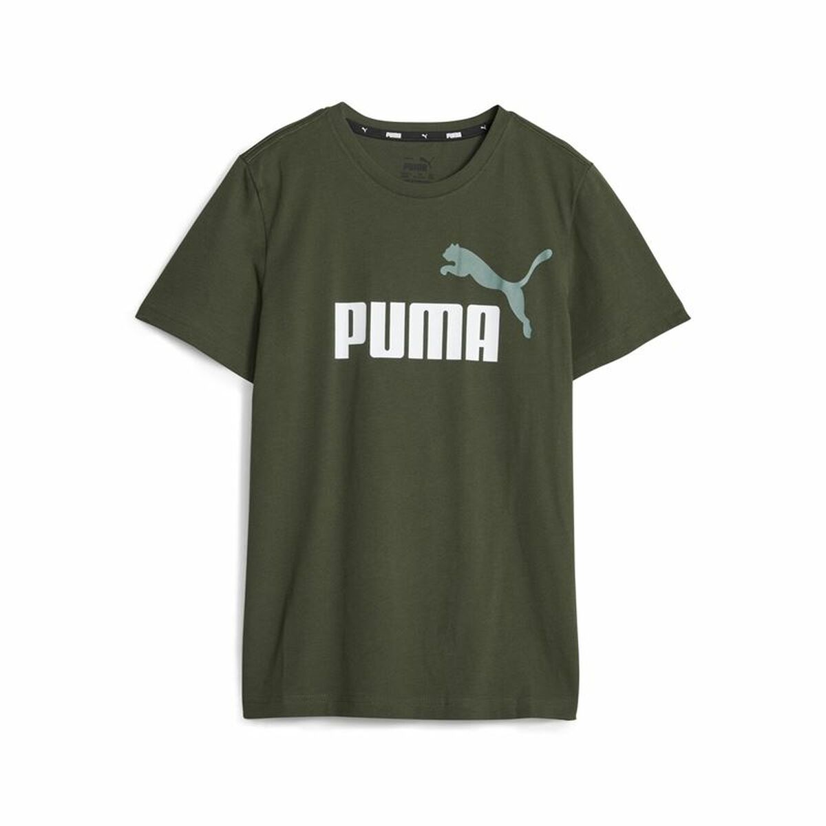 Child's Short Sleeve T-Shirt Puma Ess+ 2 Col Logo Dark green 13-14 Years