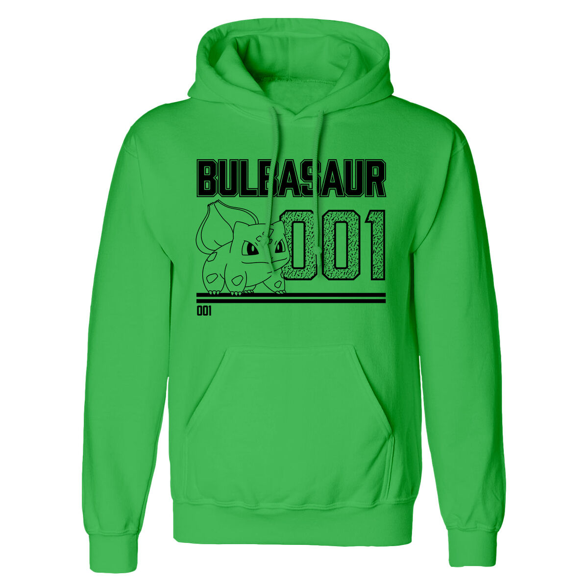Unisex Hoodie Pokémon Bulbasaur Line Art Green M