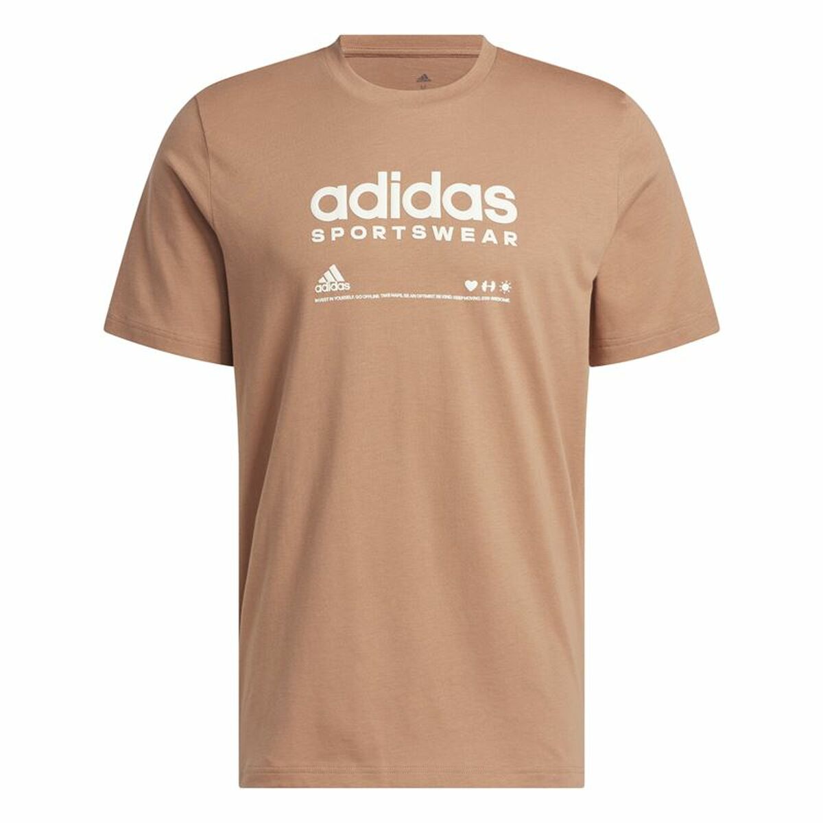 Men’s Short Sleeve T-Shirt Adidas Lounge Brown XS