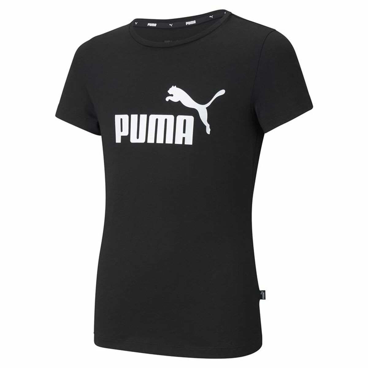 Child's Short Sleeve T-Shirt Puma Ess Logo G Black 15-16 Years