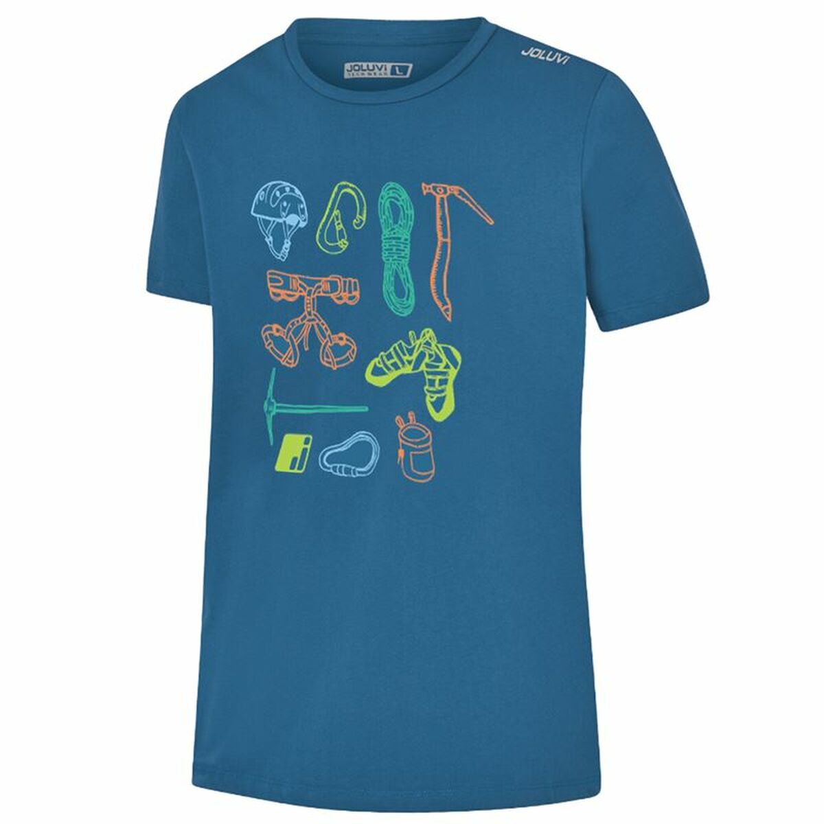 Men’s Short Sleeve T-Shirt Joluvi Climbing Elements Blue L