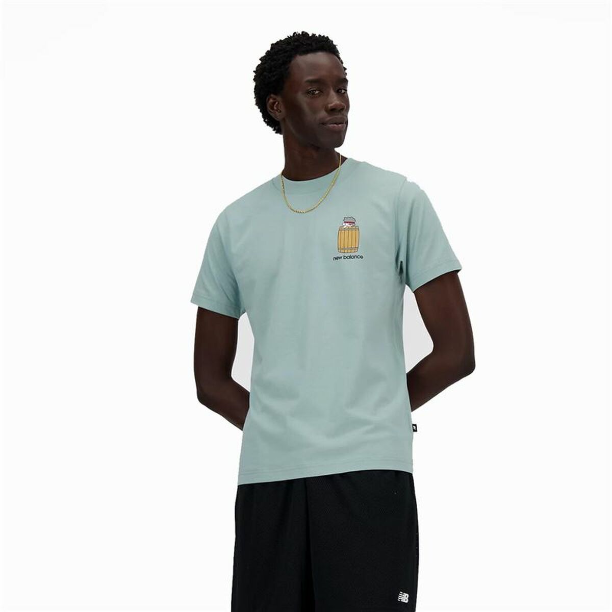 Men’s Short Sleeve T-Shirt New Balance Sport Essentials Barrel Light Blue M